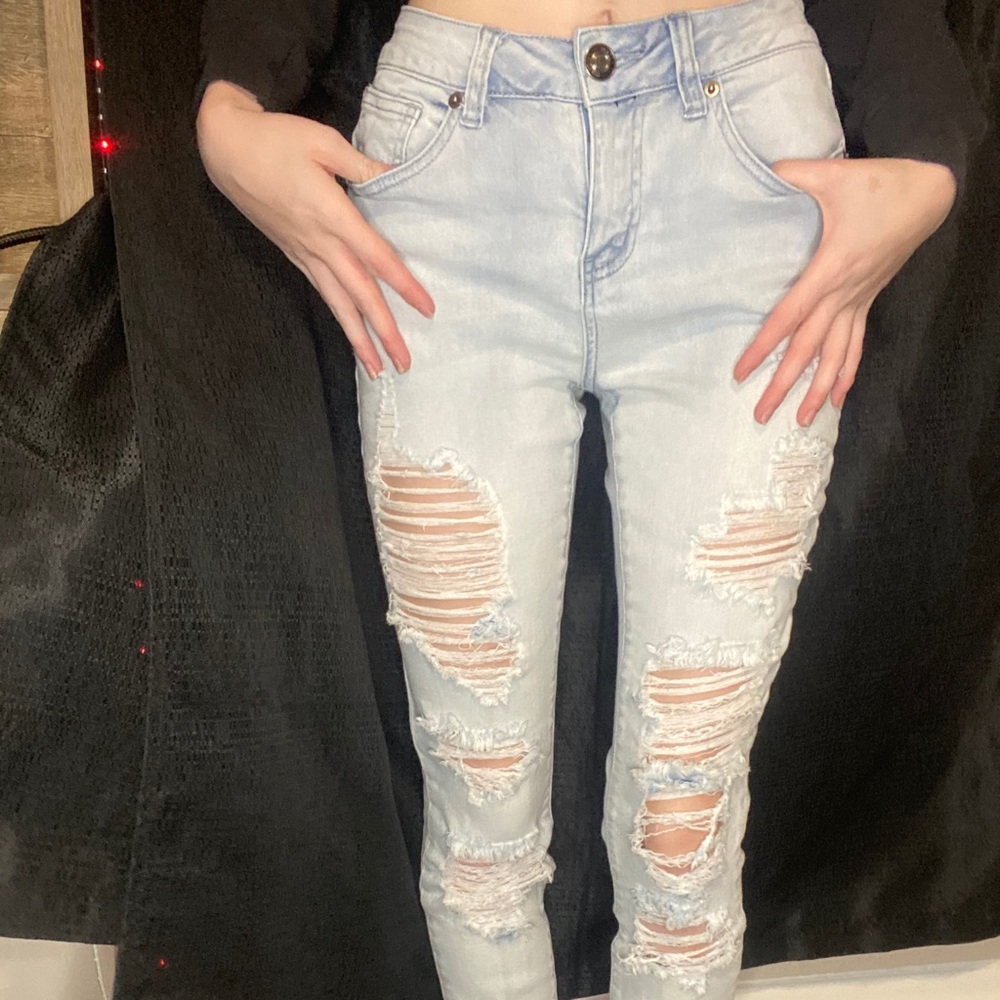 High waisted skinny jeans